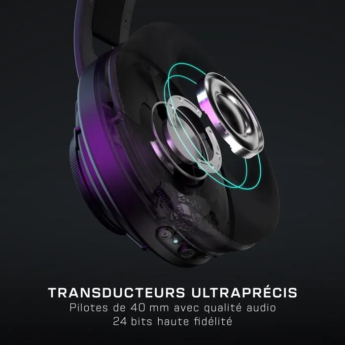 Turtle Beach Atlas Air - Casque gaming ouvert sans fil 24 bits avec écouteurs flottants - Pour PC - Noir