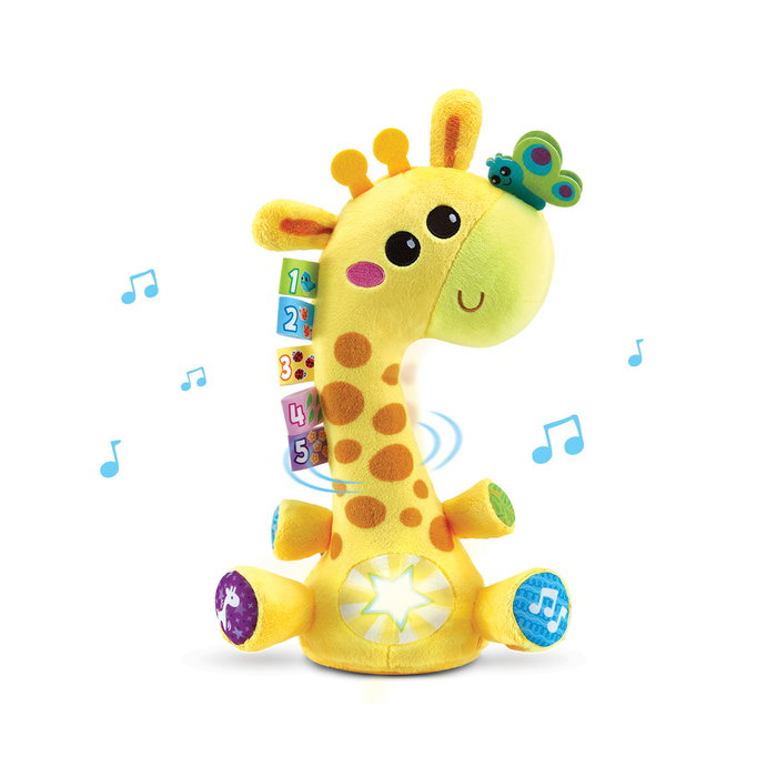 VTech Cristina La Jirafa Bailarina 80-621322, Peluche interactive musicale avec mouvement du cou, apprentissage des nombres, couleurs et animaux, chansons, +12 mois