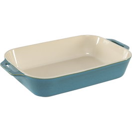 Staub Set de 3 plats à four rectangulaires en céramique, Turquoise