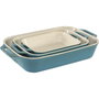 Staub Set de 3 plats à four rectangulaires en céramique, Turquoise