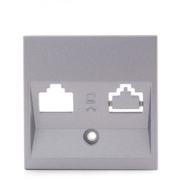 Panasonic Novella Façade Argentée pour 1x RJ11/RJ45 ou 2x RJ11/RJ45