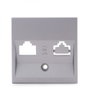 Panasonic Novella Couverture pour 1x RJ11/RJ45 ou 2x RJ11/RJ45, Compatible Mécanisme Karre, Couleur Argent