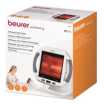 Beurer IL-50 Lampe Infrarouge à Céramique, Radiateur de Chaleur 30 x 40 cm, Angle Réglable 0-50°, Timer 15 min