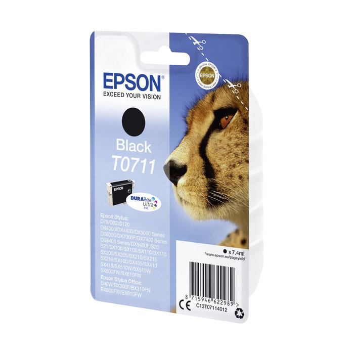 Epson Cartouche d'encre DURABrite Ultra T0711 Noir, 7ml