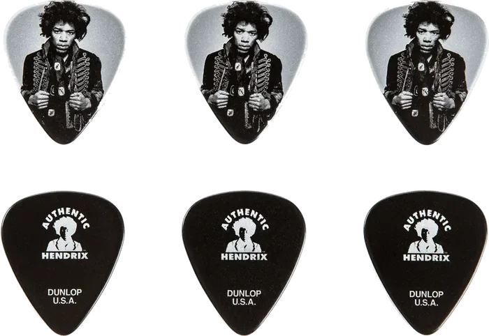 Dunlop Lot de 6 Médiators Signature Jimi Hendrix Mankowitz