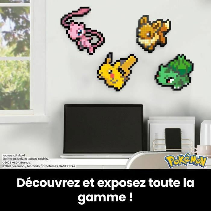 Mega Pokémon Évoli Coffret de Construction Rétro Pixel Art