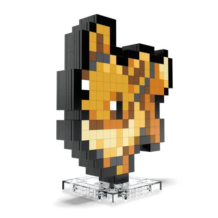 Mega Coffret de Construction Pixel Art Rétro Pokémon Évoli - 323 Pièces - HTH78 - Jouet de Construction pour Adultes et Enfants