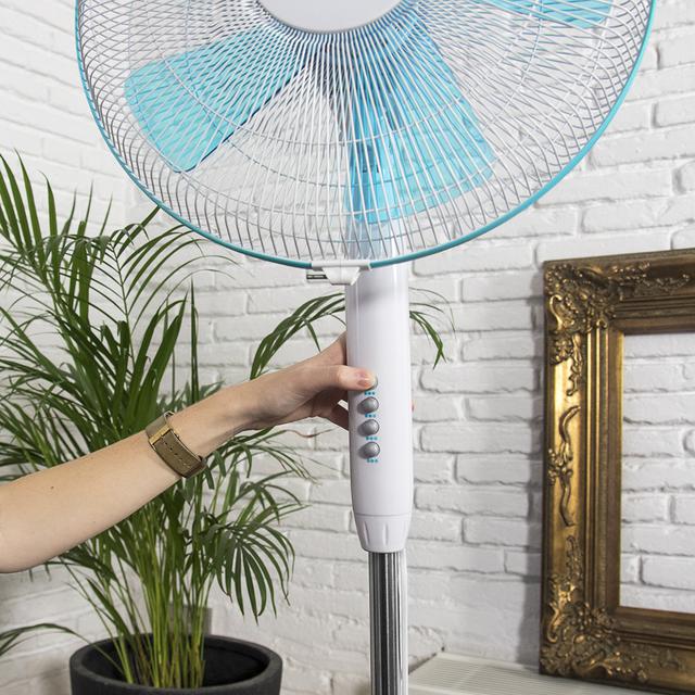 Cecotec Ventilateur sur pied Energysilence 500 - 40W, 16 pouces, 3 vitesses, silencieux, oscillant, hauteur réglable