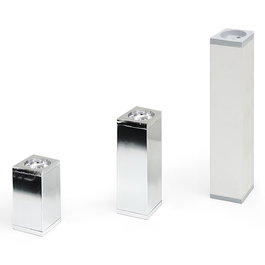 Herrajes ALK Patas en aluminium argenté mat pour meubles, 40x40 mm, H120 mm, lot de 4 unités