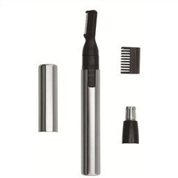 Wahl 5640-616 Recortador Facial Hygiénique avec Accessoires pour Nez et Oreilles, Lame Rotative en Acier Inoxydable et Carcasse Aluminium - Groommsan MICRO