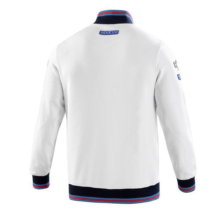 Sparco S01278MRBI2M Sweat à Capuche Zippé Martini Blanc 100% Coton 300g/m2