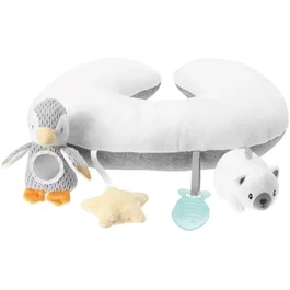 Nuby Coussin interactif moelleux Tummy Time - Gris / Blanc