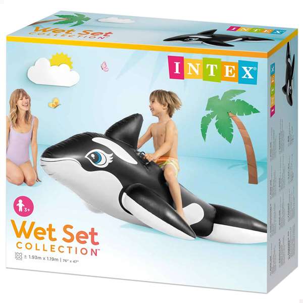Intex Figure gonflable Baleine 193 cm x 119 cm PVC, pour enfant de plus de 3 ans