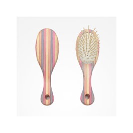 Bifull Cepillo Mini Striped Bamboo Ovalado Púa Madera