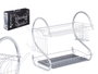 Kinvara Égouttoir 2 Niveaux Chromé Gris Métal et Plastique 41x12x27 cm (Set de 6)