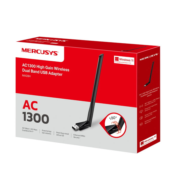 Mercusys MA30H AC1300 Adaptateur Wi-Fi USB Dual Band