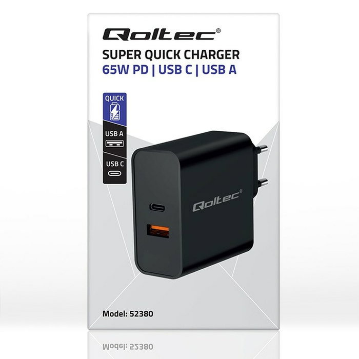 QOLTEC Chargeur USB 65W avec ports USB-C et USB-A QOLTEC Chargeur USB 65W avec ports USB-C et USB-A
