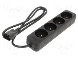 LANBERG Rallonge réseau H05VV-F 4 prises 1m noir