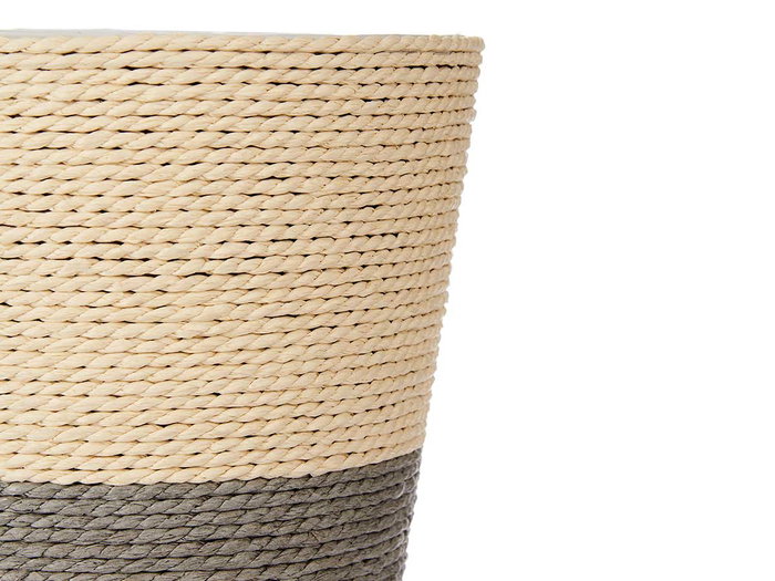 Ibergarden Macetero Cuerda 18x16 cm Gris Naturel Panier à Plantes en Corde et Plastique (Set de 24)