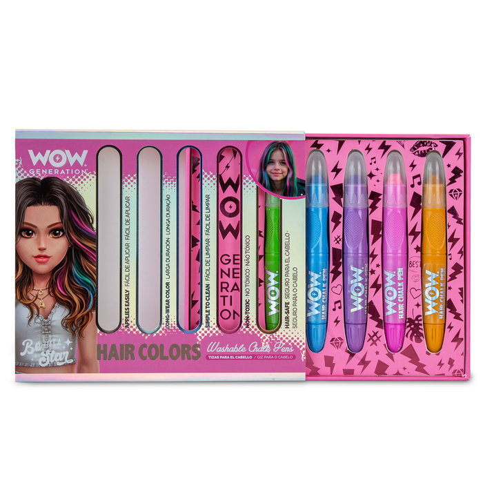 Kids Licensing Cire capillaire colorée Wow Generation - 5 couleurs temporaires pour enfant +6 ans Kids Licensing Cire capillaire colorée Wow Generation - 5 couleurs temporaires pour enfant +6 ans