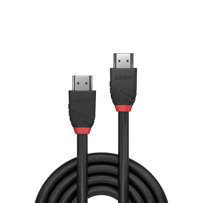 Lindy Câble HDMI Standard Black Line 10 m - Compatible HDMI 2.0, 4K à 30Hz, 32 canaux audio, Triple Blindage, Contacts Dorés