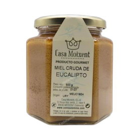 COMO UNA REINA Miel d'eucalyptus brut en pot hexagonal 500 g
