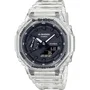 Casio G-SHOCK GA-2100SKE-7AER Montre-bracelet résistante transparente skeleton avec bracelet en résine et lunette grise