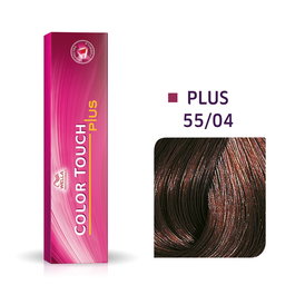 Wella Professionals Color Touch Plus - Teinture capillaire semi-permanente sans ammoniaque 55/04 Intense Light Natural Red Brown, 60 ml