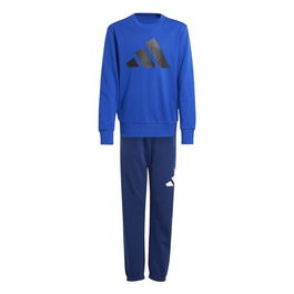Survêtement Enfant Adidas Big Logo French Terry Jog Bleu 35-38