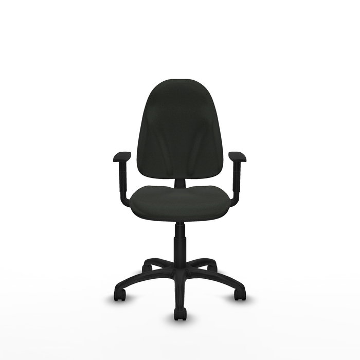Chaise de bureau Algarra avec mécanisme de contact permanent de base, revêtue de tissu noir. Équipée d'une base en polyamide noir, d'accoudoirs 1D et de roulettes en nylon de 50 mm. Chaise de bureau Algarra avec mécanisme de contact permanent de base, revêtue de tissu noir. Équipée d'une base en polyamide noir, d'accoudoirs 1D et de roulettes en nylon de 50 mm.