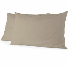 Home Linge Passion Lot de 2 Taies d'Oreiller Microfibre Beige 50 x 70 cm