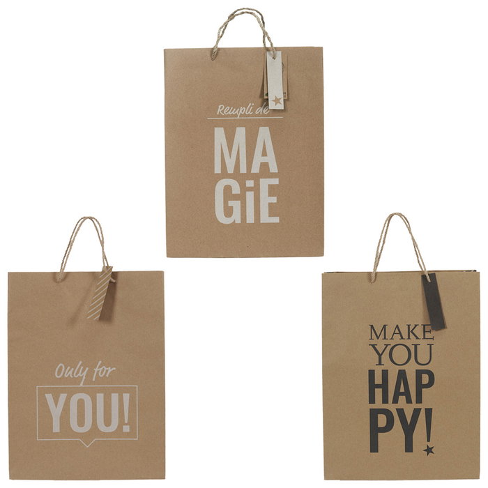 Party Time Sac cadeau en papier kraft assorti 28x12x37 cm Party Time Sac cadeau en papier kraft assorti 28x12x37 cm