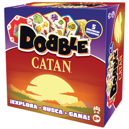Asmodee DOBCAT08ES Jeu de cartes Dobble Catan - Édition spéciale Catan, 2 à 6 joueurs, dès 8 ans
