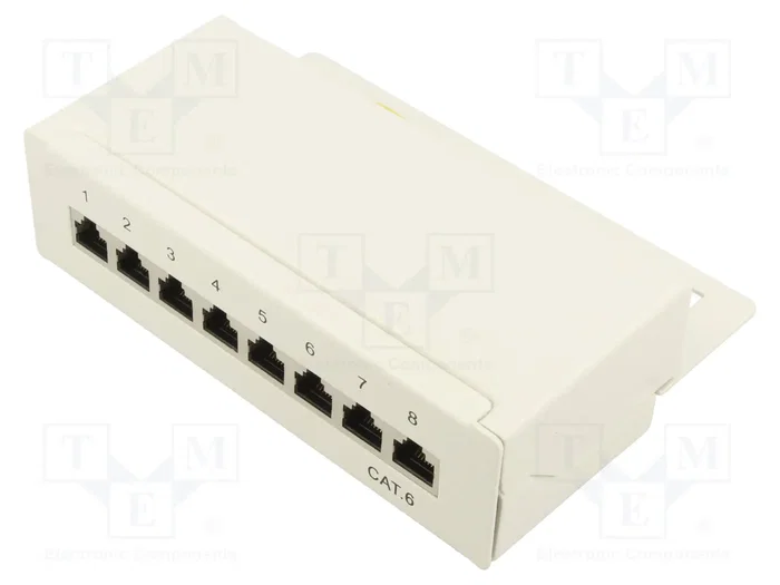 GOOBAY Panneau de brassage Cat 6 blanc 8 ports RJ45 1U GOOBAY Panneau de brassage Cat 6 blanc 8 ports RJ45 1U
