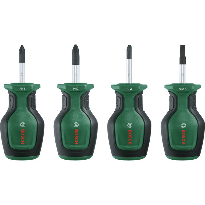 Bosch Set de 4 tournevis courts avec embout magnétique Bosch Set de 4 tournevis courts avec embout magnétique