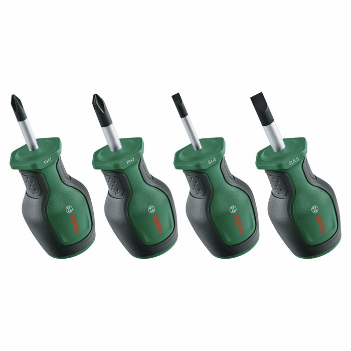 Bosch Jeu de 4 tournevis courts compacts avec embout magnétique Bosch Jeu de 4 tournevis courts compacts avec embout magnétique