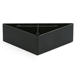 Suka - Patte pour meuble ou canapé - Plastique résistant - Dimensions 140x140 mm - Hauteur 52 mm - Finition noire - Réf: Suka