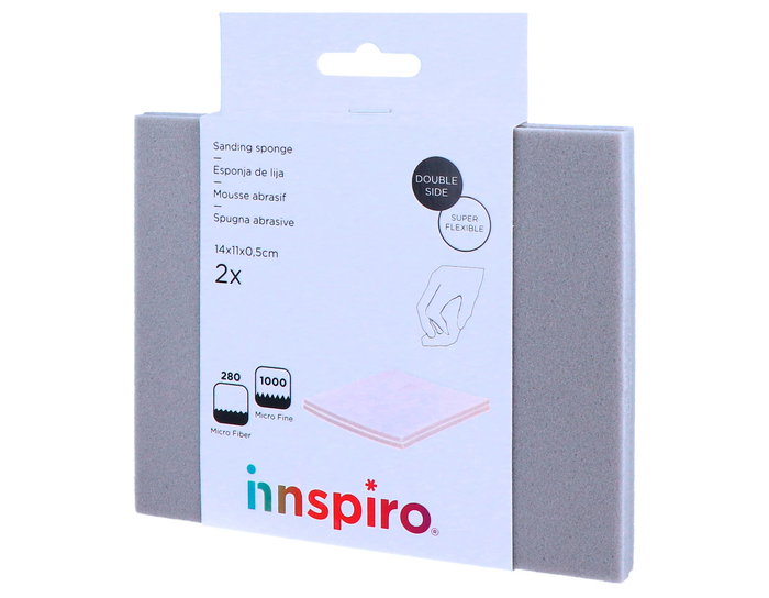 Innspiro Set de 2 éponges de ponçage superflexibles (Grain 1000 et Microfibre 280)