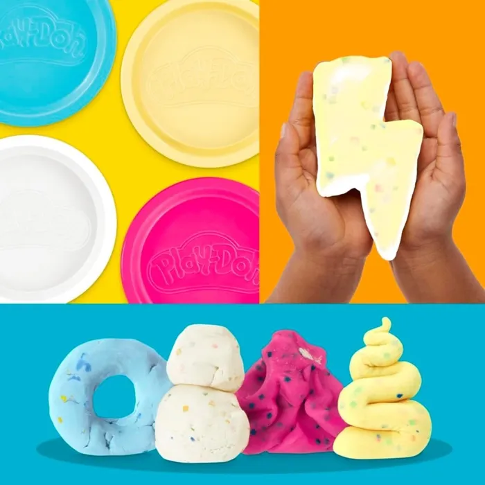 Playdoh Pack de 4 pots de pâte à modeler confettis