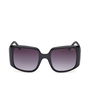 Guess Gafas GU00097 01B Lunettes de soleil femme noires carrées, largeur verre 53mm, largeur pont 21mm, longueur branche 135mm