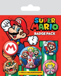 Pyramid International Pack de 5 badges Super Mario