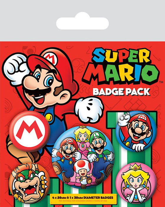 Super Mario pack 5 badges Super Mario pack 5 badges
