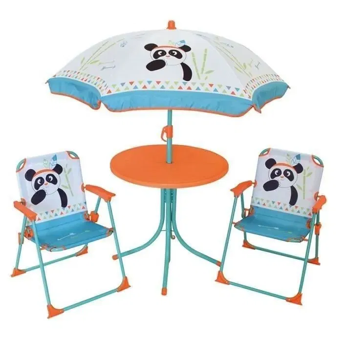 Fun House Salon de jardin enfant 713095 avec table ronde, 2 chaises pliantes et parasol - Parasol diam. 100 cm Fun House Salon de jardin enfant 713095 avec table ronde, 2 chaises pliantes et parasol - Parasol diam. 100 cm
