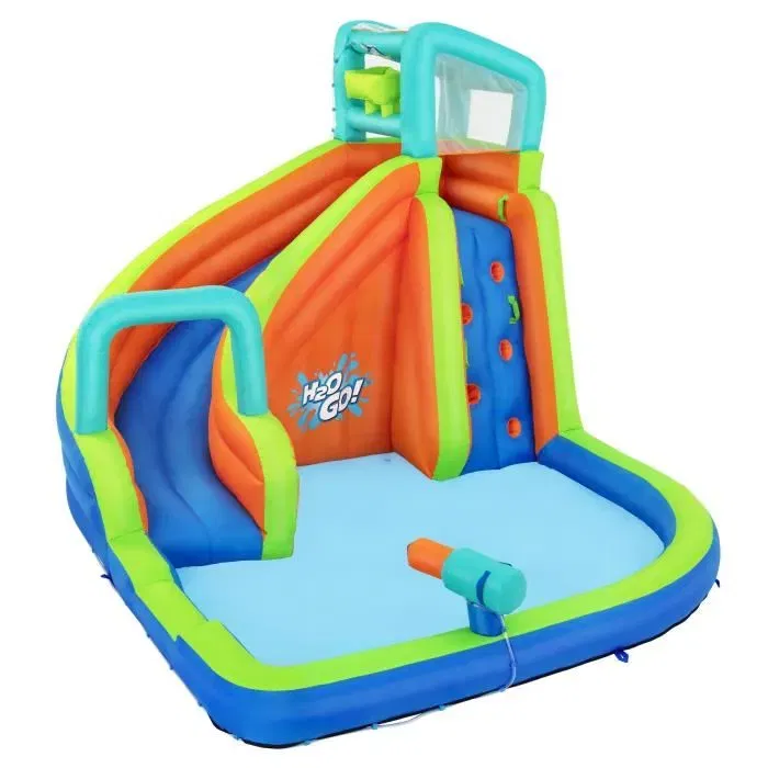 Bestway - Parc aquatique gonflable H2OGO! Turbo Splash pour enfants à partir de 4 ans, dimensions 3.65 x 3.20 x 2.70 m, soufflerie incluse, PVC