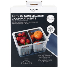 Cook Concept Récipient de conservation avec 2 bacs de dégorgement