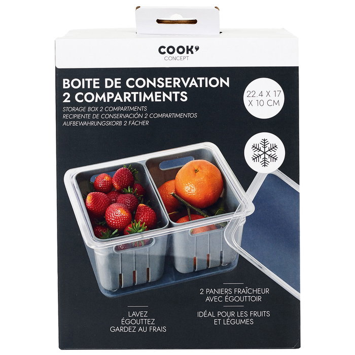 Cook Concept Récipient de conservation avec 2 bacs de dégorgement Cook Concept Récipient de conservation avec 2 bacs de dégorgement
