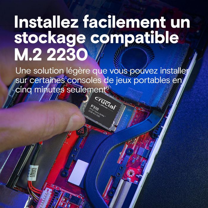 Crucial P310 SSD 2TB M.2 2230 PCIe Gen4 NVMe - Disque SSD interne pour Gaming et PC Portables (Steam Deck, ASUS ROG Ally) Crucial P310 SSD 2TB M.2 2230 PCIe Gen4 NVMe - Disque SSD interne pour Gaming et PC Portables (Steam Deck, ASUS ROG Ally)