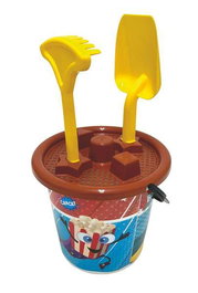 AVC - Cubo de playa surtido en colores avec seau, pelle, râteau et tamis - Modèles assortis pour plage, enfants à partir de 10 mois