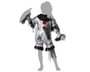 Disfraz Payasa Macabra - Déguisement Clown Macabre Gris avec Boutons Rouges pour Fille, Costume Halloween Enfant 7-9 Ans