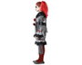 Disfraz Payasa Macabra - Déguisement Clown Macabre Gris avec Boutons Rouges pour Fille, Costume Halloween Enfant 7-9 Ans